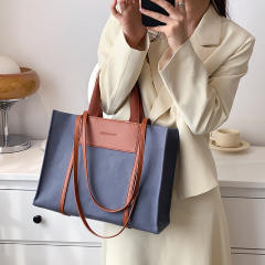 OL plain color high-capacity canvas tote bag