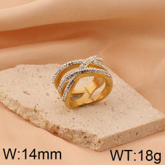 Hiphop chunky rhinetone diamond stainless steel rings