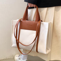 OL plain color high-capacity canvas tote bag