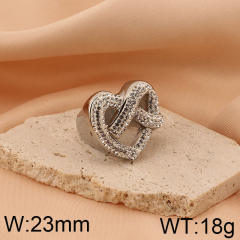 Hiphop chunky rhinetone diamond stainless steel rings