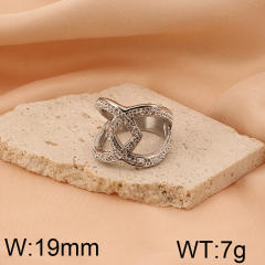 Hiphop chunky rhinetone diamond stainless steel rings