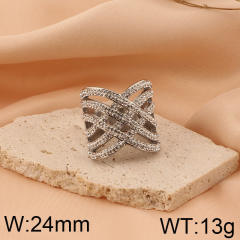 Hiphop chunky rhinetone diamond stainless steel rings