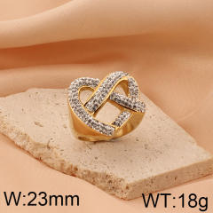 Hiphop chunky rhinetone diamond stainless steel rings