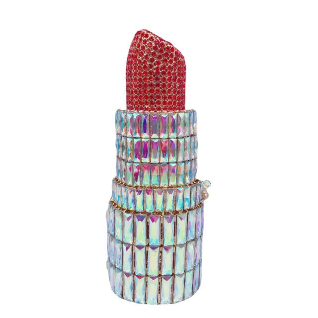 Luxury diamond lipstick women clutch bag evening bag