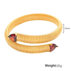 Hiphop colorful cubic zircon stainless steel elastic bangle