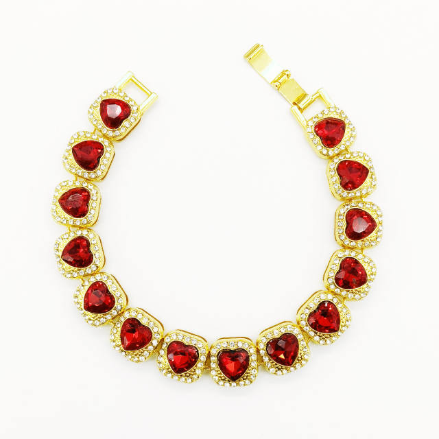 HIPHOP iceout colorful cubic zircon diamond choker necklace bracelet