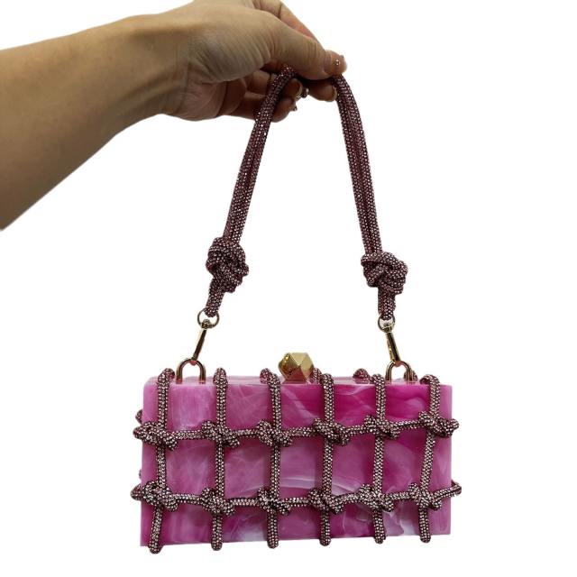 Hot sale shiny chain box bag women evening bag
