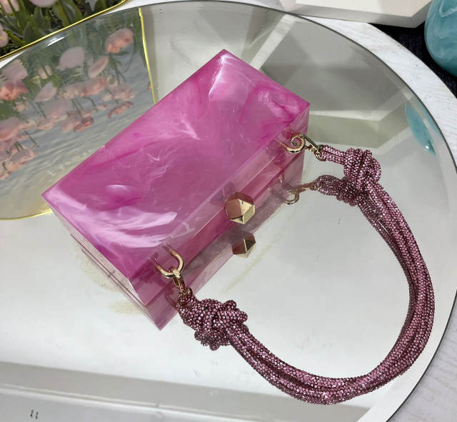 Hot sale shiny chain box bag women evening bag