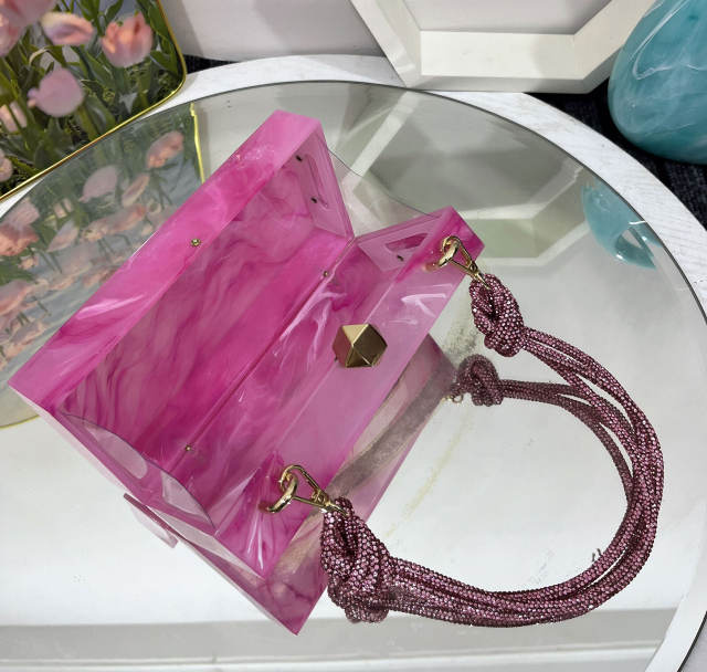 Hot sale shiny chain box bag women evening bag