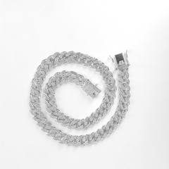 Chunky hiphop heart initial letter charm cuban link chain pendant