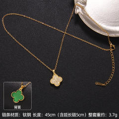 Delicate clover series dainty stainless steel necklace
