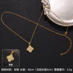 Delicate clover series dainty stainless steel necklace