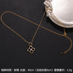 Delicate clover series dainty stainless steel necklace
