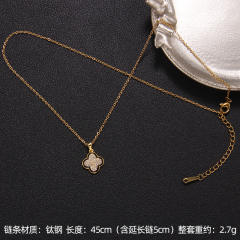 Delicate clover series dainty stainless steel necklace