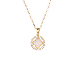 Delicate clover series dainty stainless steel necklace