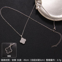 Delicate clover series dainty stainless steel necklace