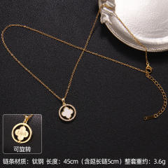 Delicate clover series dainty stainless steel necklace