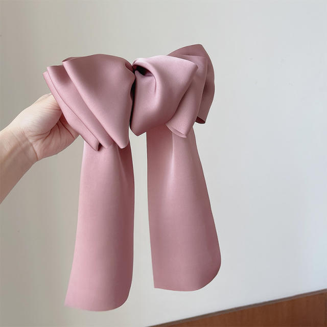 Elegant large size bow tassel hair claw clips for women