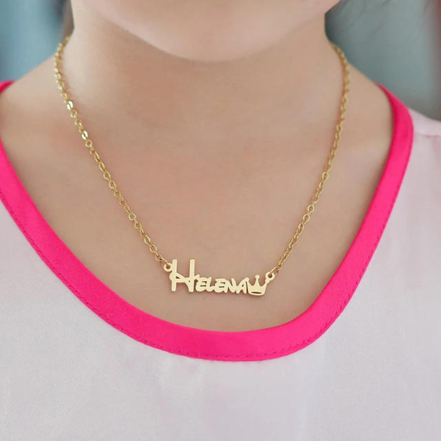 DIY custom name stainless steel necklace bracelet rings for kids