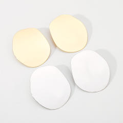 Chunky geometric shape mirror design alloy women earrings