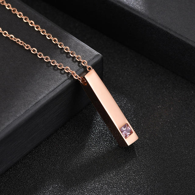 Hot sale concise bar stainless steel couple necklace bracelet engrave letter