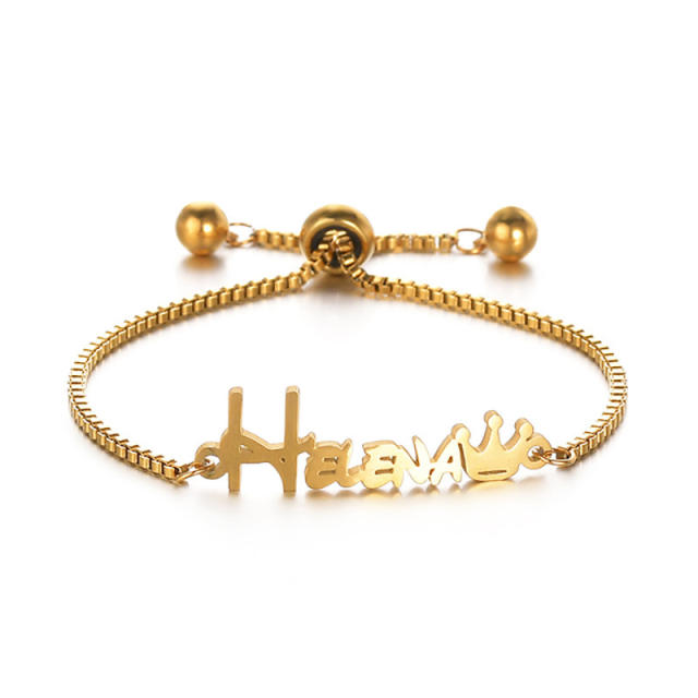 DIY custom name stainless steel necklace bracelet rings for kids