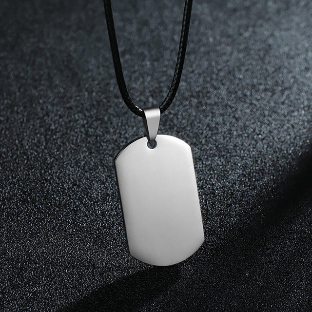 Hot sale engrave letter picture dog tag pendant stainless steel necklace