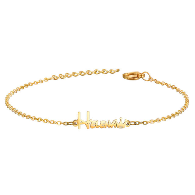 DIY custom name stainless steel necklace bracelet rings for kids