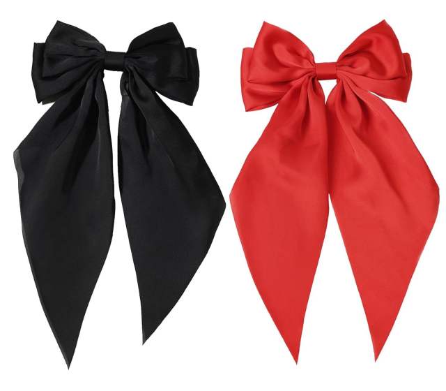INS large size satin bow french barrette hair clips