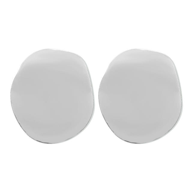 Chunky geometric shape mirror design alloy women earrings