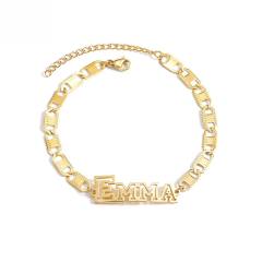 DIY hollow out name stainless steel custom necklace bracelet set