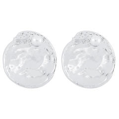 Chunky geometric shape mirror design alloy women earrings