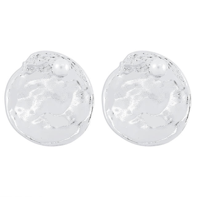 Chunky geometric shape mirror design alloy women earrings