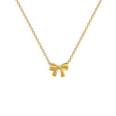 Dainty bow stainless steel necklace