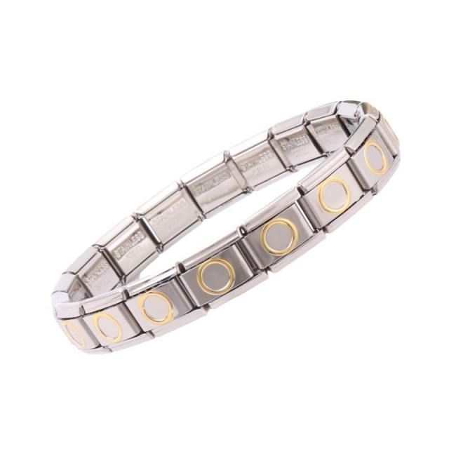 Hot sale block design stainless steel elastic bangle bracelet