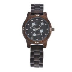 Delicate shiny starry sky wooden watches for women
