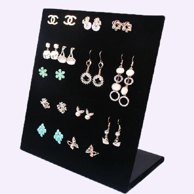L shape velvet colorful jewelry earrings necklace bracelet display stand