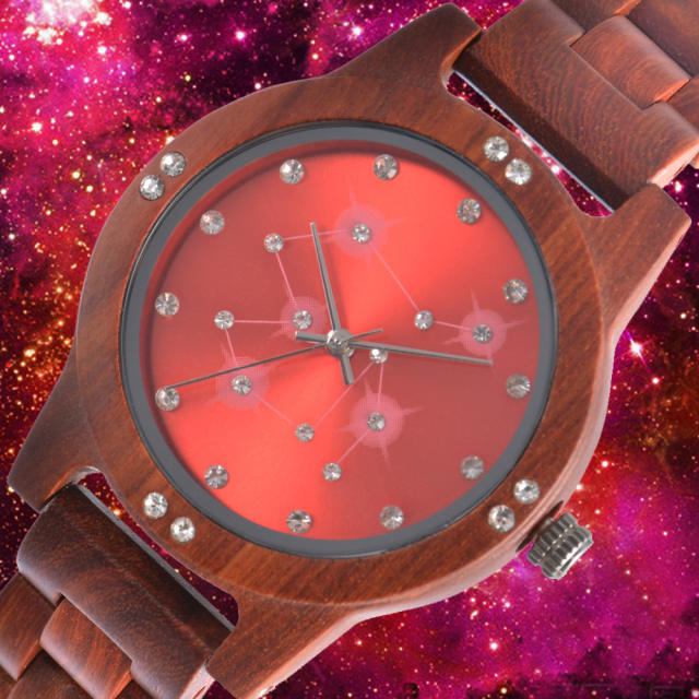 Delicate shiny starry sky wooden watches for women