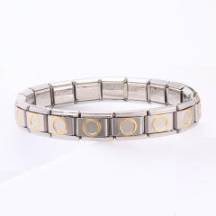Hot sale block design stainless steel elastic bangle bracelet