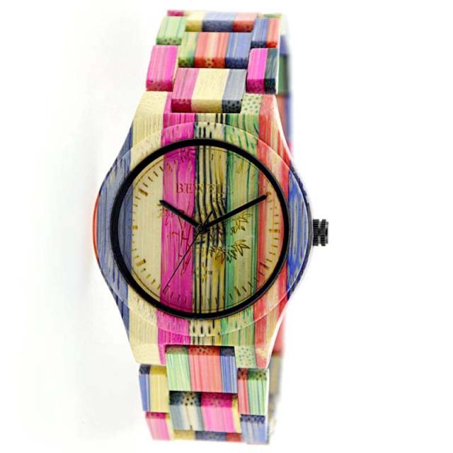 Personality colorful wooden watches for men