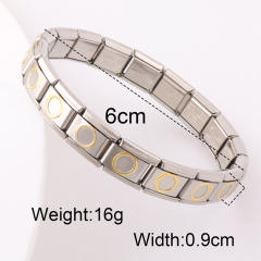Hot sale block design stainless steel elastic bangle bracelet