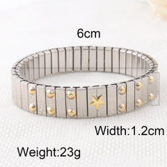 Delicate rhinestone star mix color stainless steel bangle bracelet