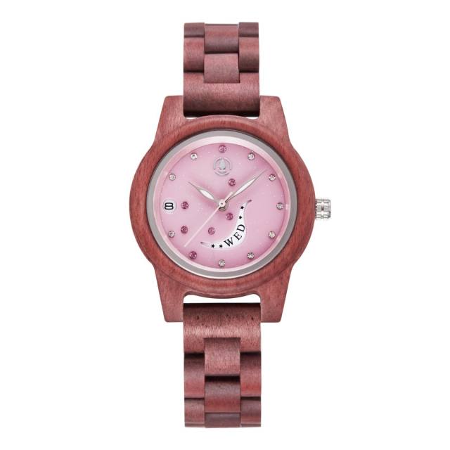 Natural star moon shiny pattern wooden watches for women