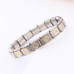 Hot sale block design stainless steel elastic bangle bracelet