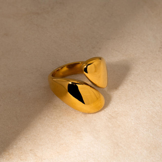 Chunky 18KG geometric design stainless steel finger rings