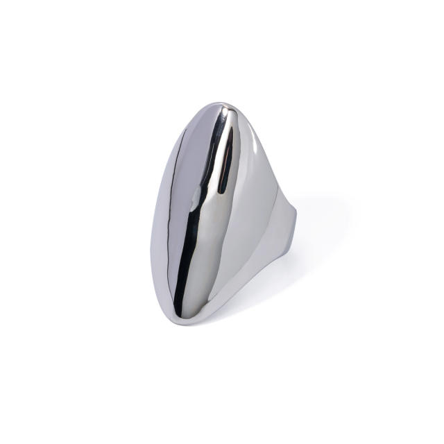 Chunky silver color stainless steel finger rings