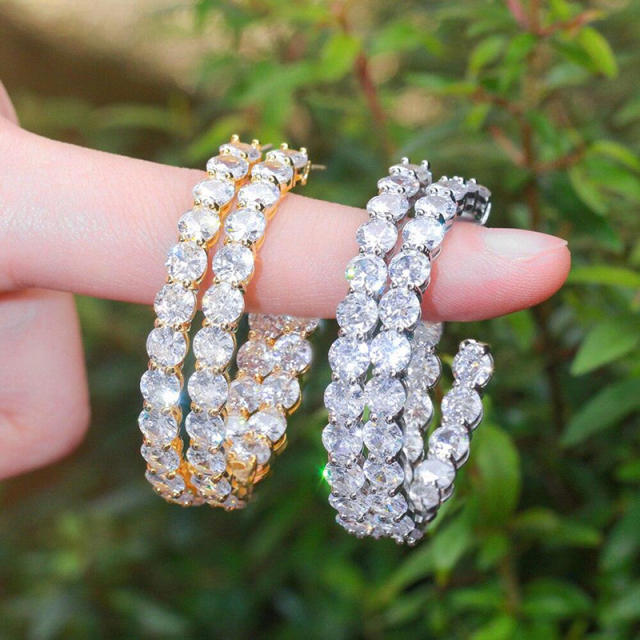 Delicate diamond big hoop earrings for women