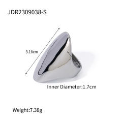 Chunky silver color stainless steel finger rings