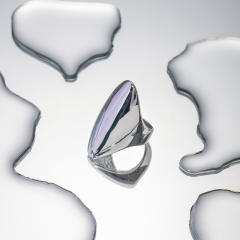 Chunky silver color stainless steel finger rings