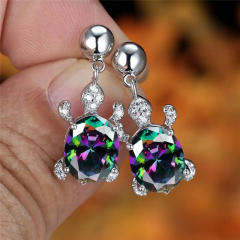 Cute animal series turtle design diamond earrings